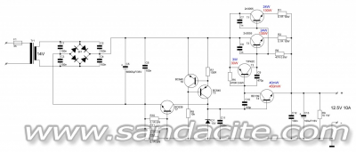 Схема на стабилизирано захранване 12V, 10A 26274-1