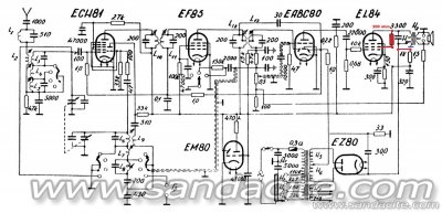 Кой в схемата е оградения в червено кондензатор на приемник Христо Ботев 26481-0